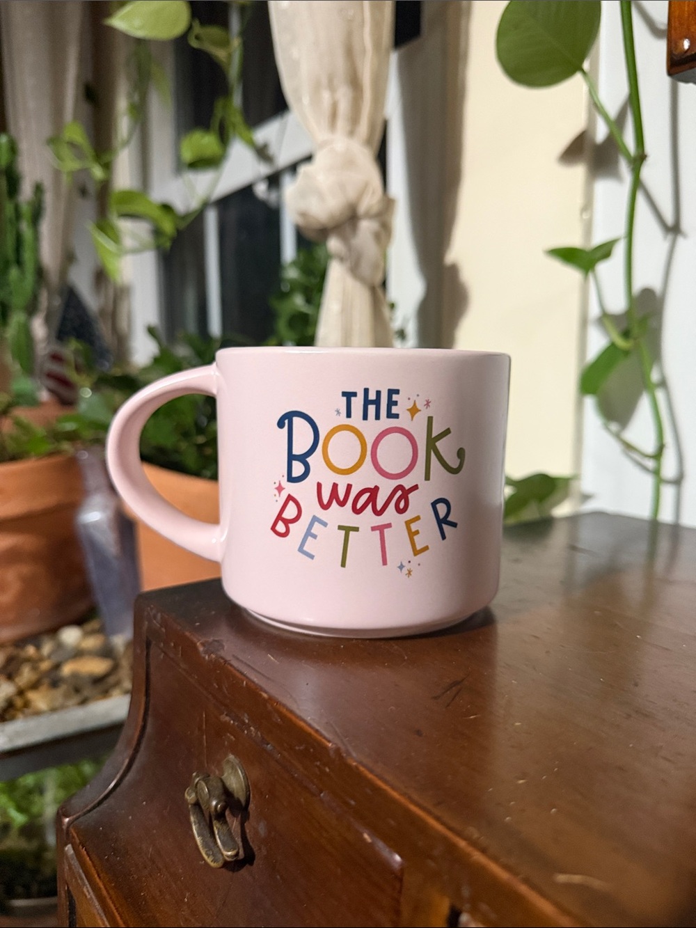 Pink Mug - "The Book Was Better" Colorful Lettering - Pippi Post